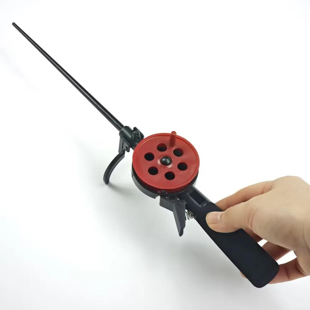 Mini combo canne-moulinet pêche glace 33.5cm portable hiver mer pesca compact