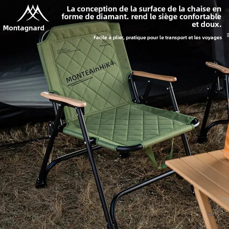 Siège pliant ergonomique renforcé pour pique-nique, camping et plage - Confort optimal