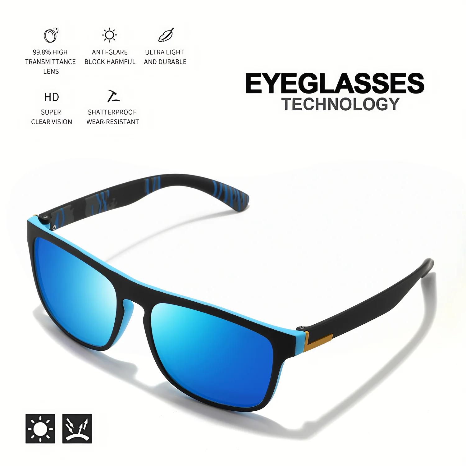 Pack lunettes sport carrées polarisées PC UV400 pêche - Légèreté unisexe 1-4PCS durabilité