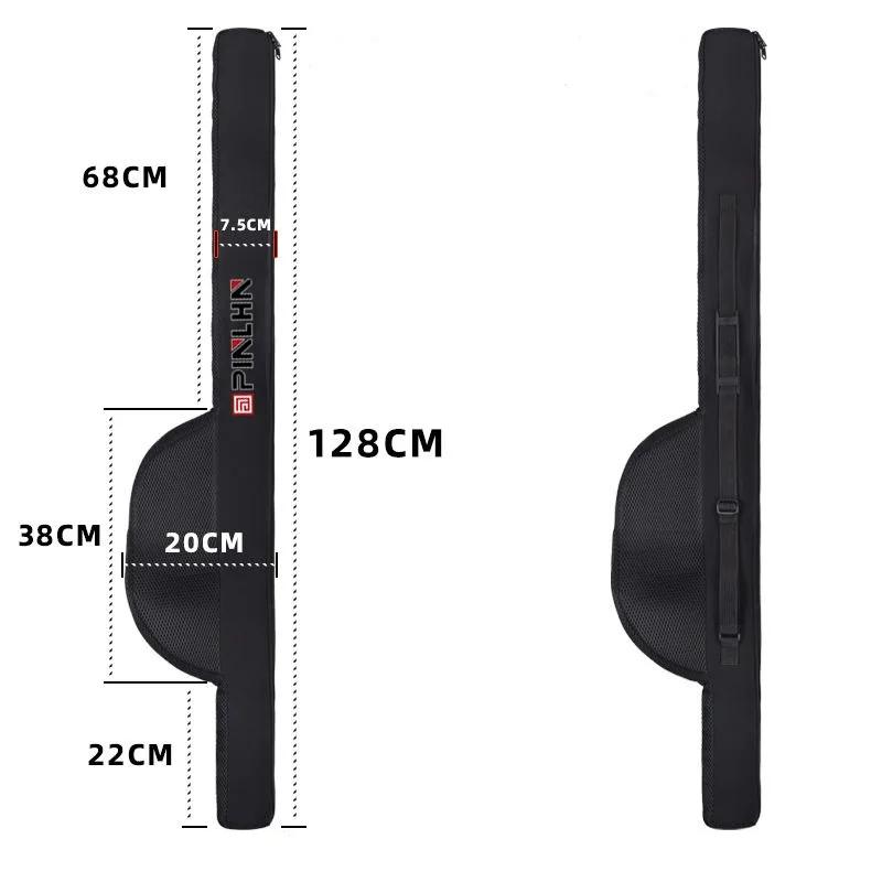 Sac de transport canne à pêche pliable 118/128cm avec sangle - Étui et organisateur portable pour canne et moulinet