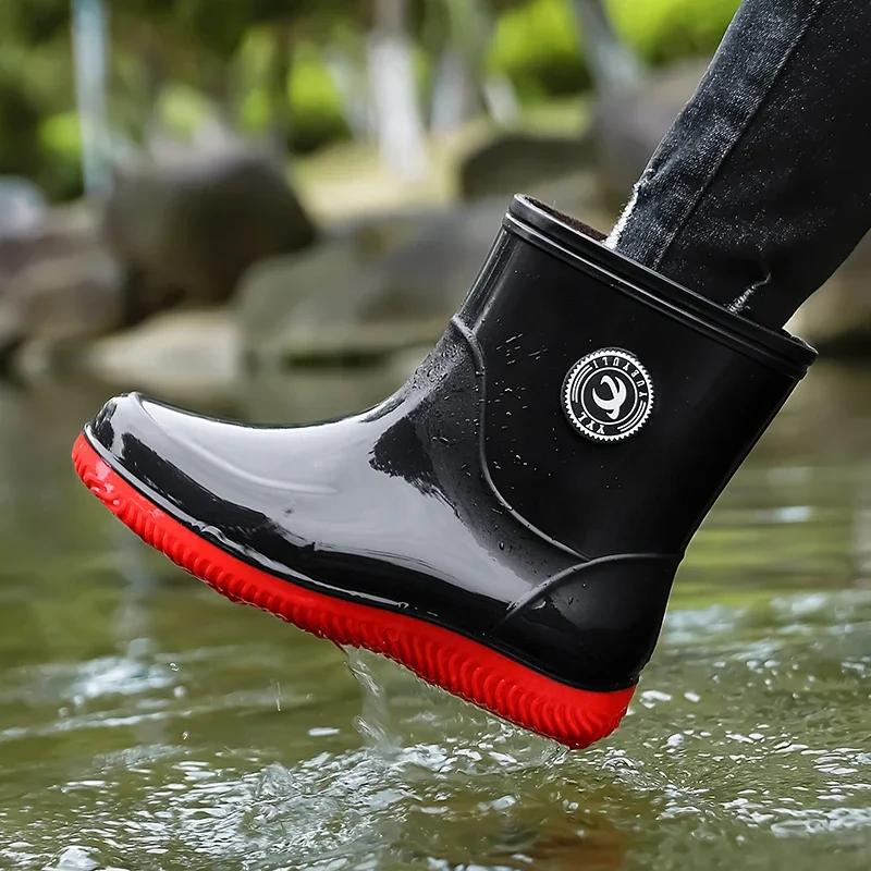 Bottes de pluie homme légères randonnée loisirs extérieur antidérapantes pêche travail