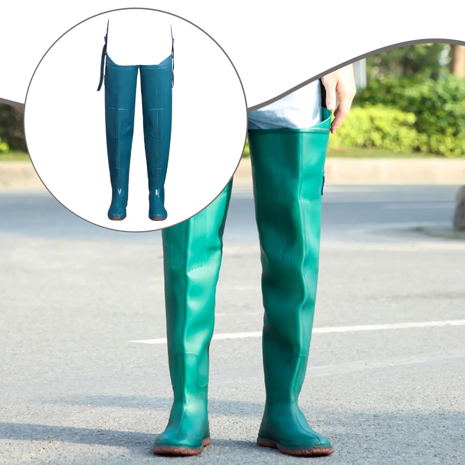 Bottes waders pêche extérieur PVC haute couverture imperméables jardin travaux humides
