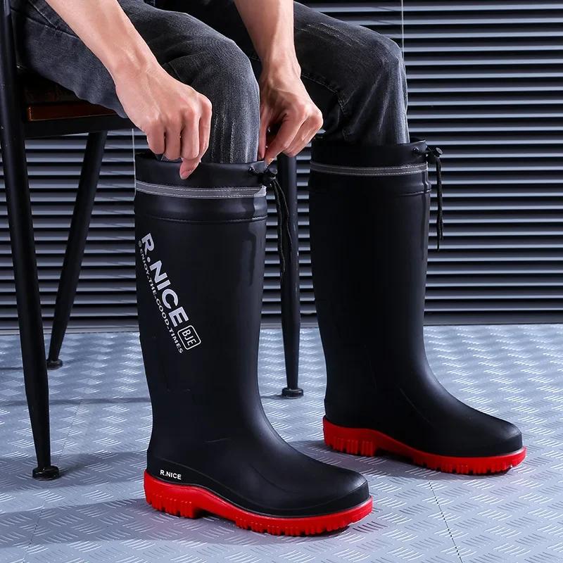 Bottes de pêche homme High-Tube imperméables anti-dérapantes renforcées pour chantier et fruits de mer