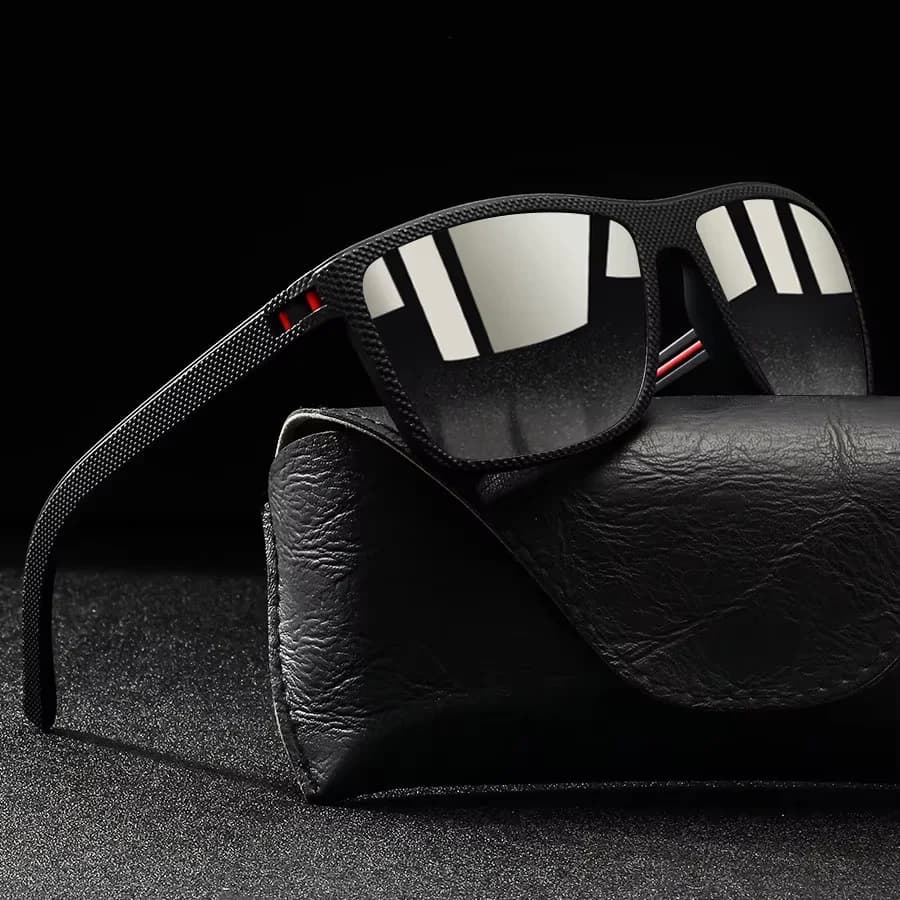 Lunettes de soleil carrées tendance pêche conduite légères pour hommes et femmes 2 pièces
