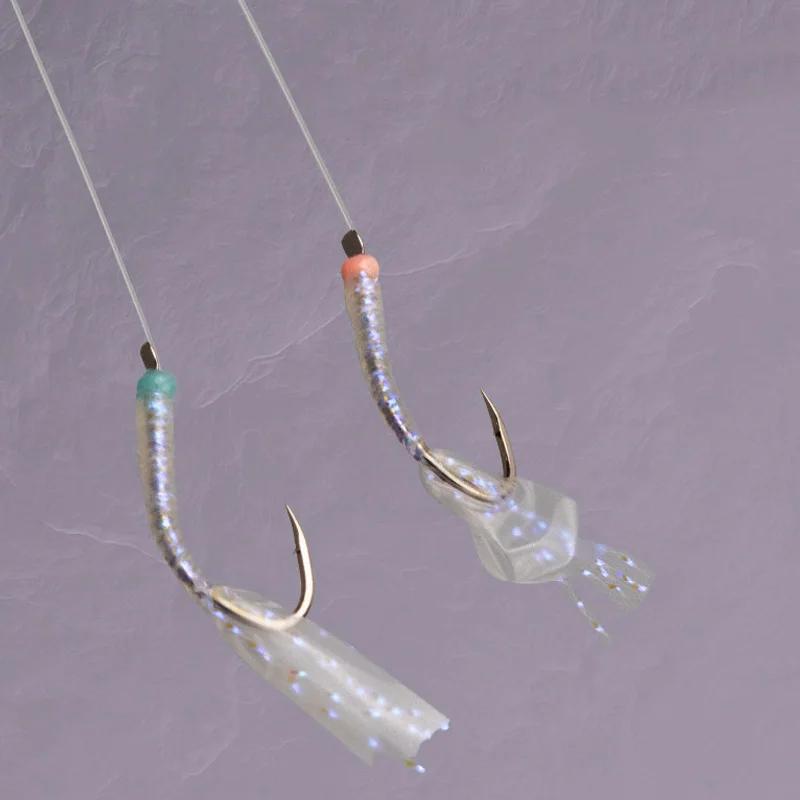 Montage bateau Hayabusa japonais 6 hameçons gangion lumineux pour pêche en mer depuis embarcation