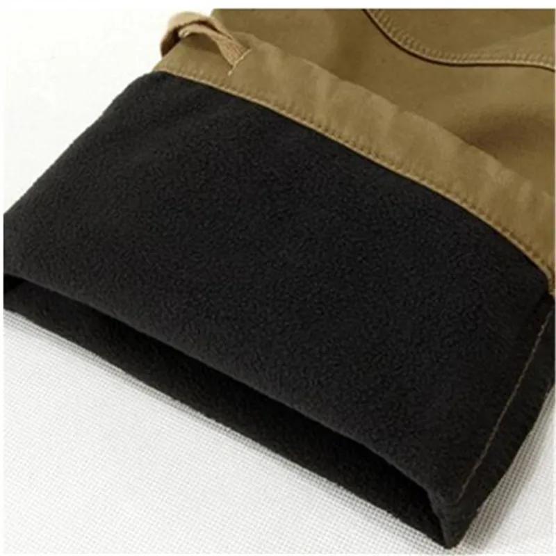 Pantalon cargo polaire hiver épais chaud multi-poches tactique militaire pêche grande taille