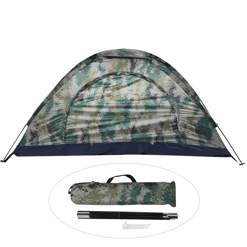 Tente de loisir 1 personne camouflage anti-vent pour pêche camping et randonnée