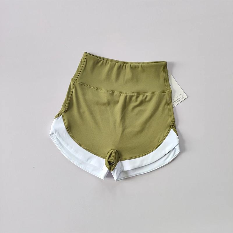 Short sport femme contrasté taille haute - Pantalon yoga respirant pour pêche estivale active