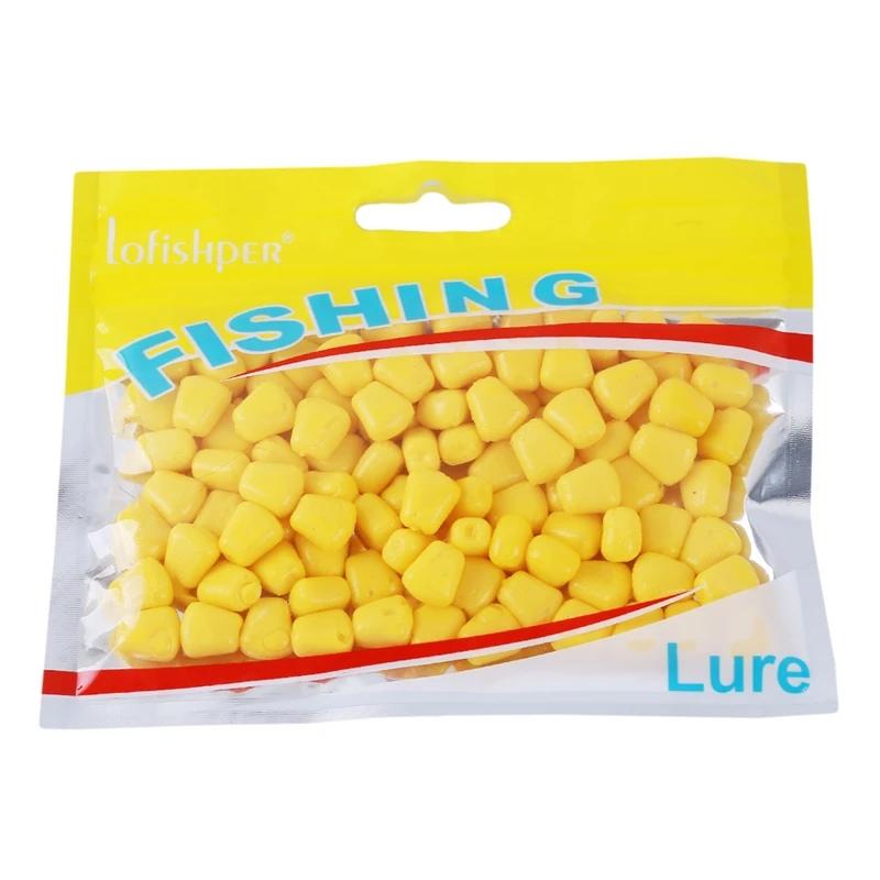 Leurres souples silicone 100 pièces pour carpe - appâts artificiels au maïs avec odeur attractive