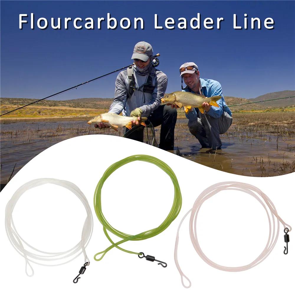 Bas de ligne fluorocarbone 1m 40LB avec émerillon rapide pour pêche à la carpe