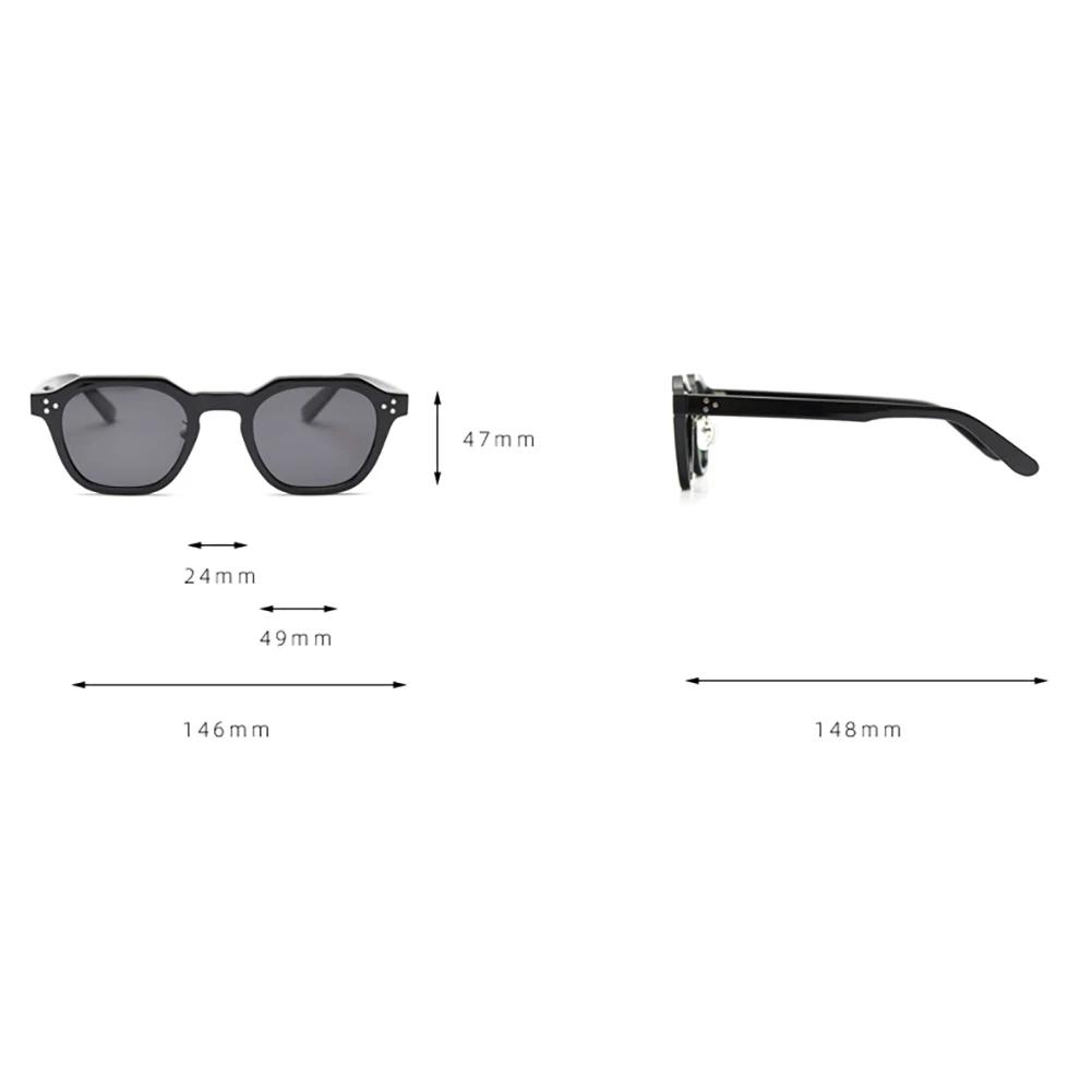 Lunettes style coréen rétro TR90 - Polygone polarisé UV400 vert marron pour pêche estivale