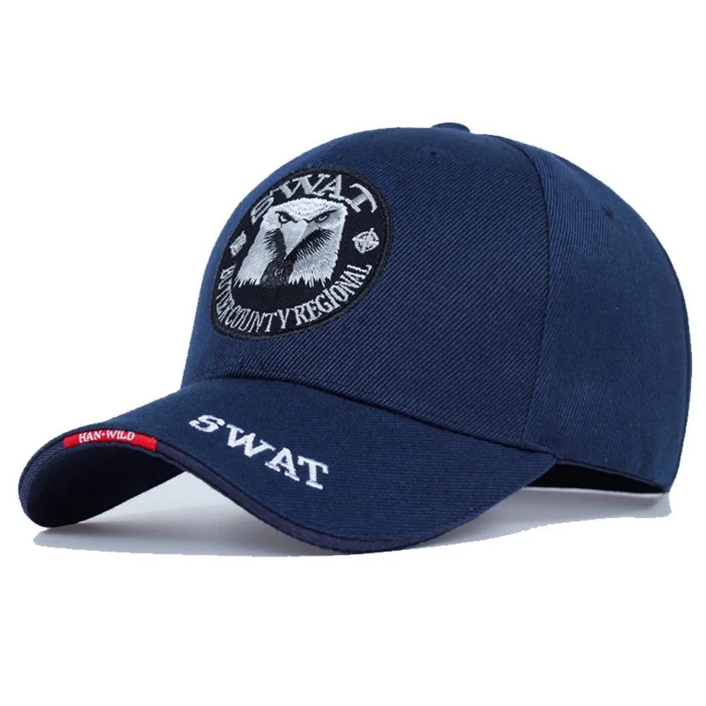 Casquette baseball SWAT Eagle brodée pour hommes - Modèle aigle tactique réglable pour pêche et outdoor