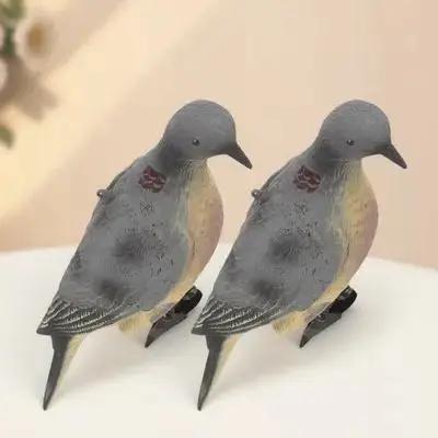 Paire leurres pigeon réalistes légers - Avec pince arbre pour chasse et décoration jardin symbole paix