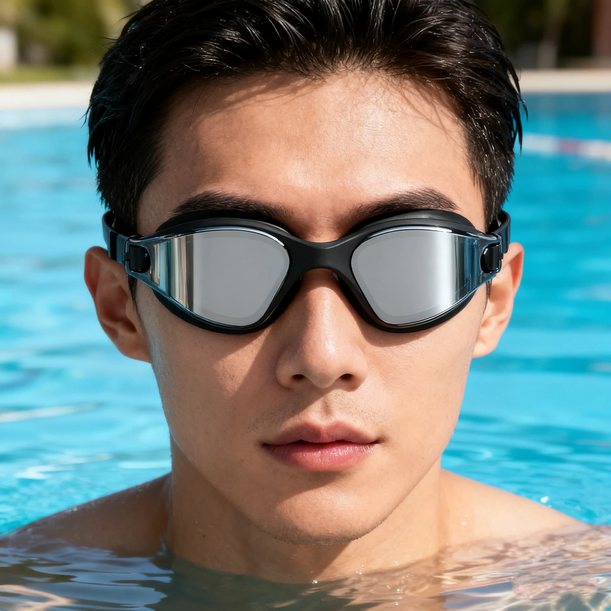 Lunettes de natation adultes complètes avec bonnet, pince-nez et bouchons d'oreilles