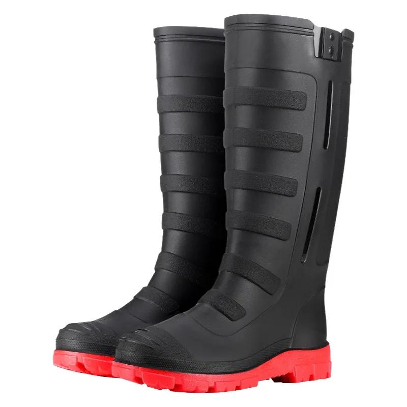 Bottes de pêche homme haute tube imperméables antidérapantes pour toutes saisons - Chaussures de travail