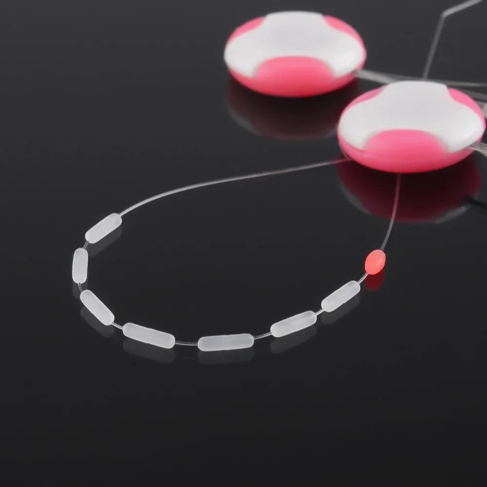 80 pièces stoppers flotteurs transparents en caoutchouc pour ligne de pêche - Accessoires cylindriques