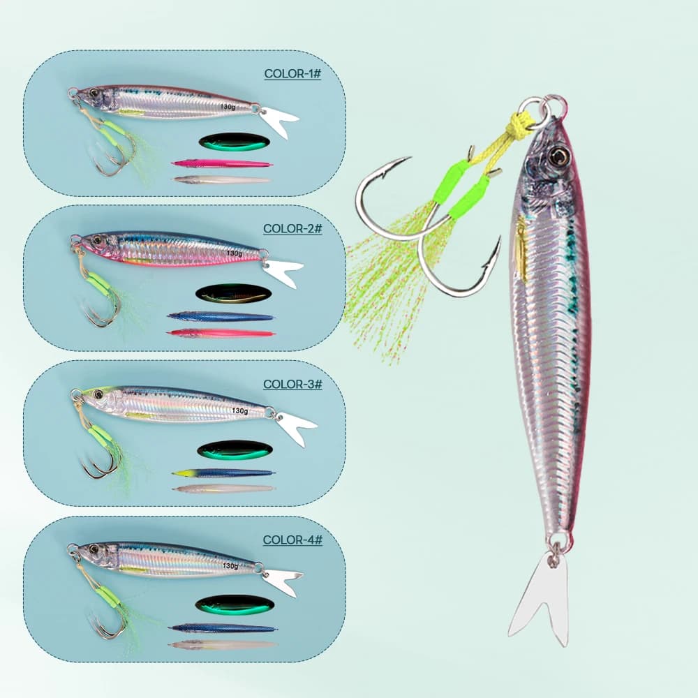 Leurres métal jig 3D coulée rapide 20g à 130g pêche mer surfcasting imprimés TOLU 2024 leurre vertical