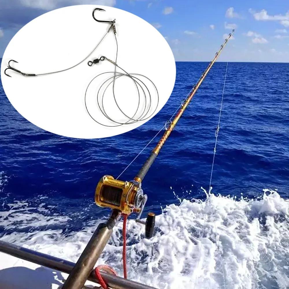Set de 3 hameçons carbone pour poisson-chat - Hameçons ancres triple haute résistance pêche carnassier