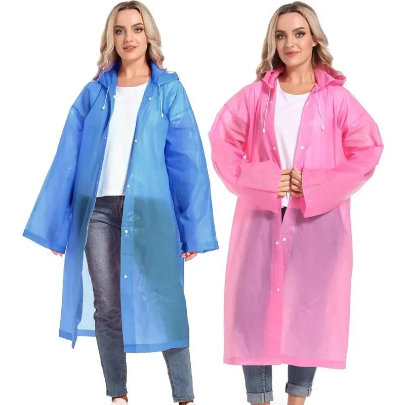 Ponchos de pluie réutilisables imperméables pour pêche avec capuche et cordon