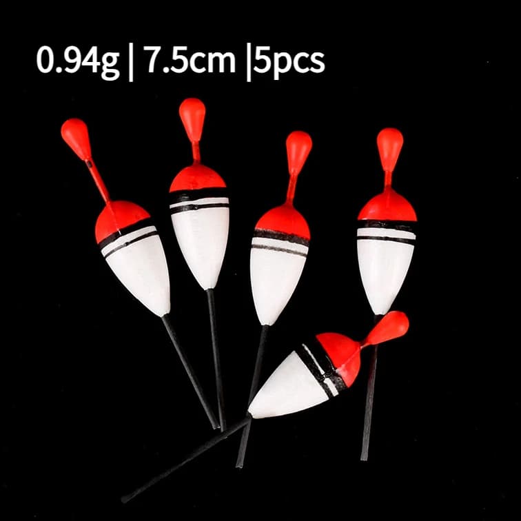 Set 15 flotteurs de pêche verticaux avec élastiques tailles et couleurs variées pour matériel de pêche