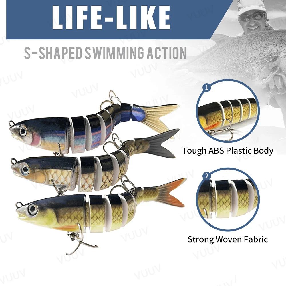Leurre de pêche multi-articulé swimbait crankbait pour truite et bar en eau douce et mer