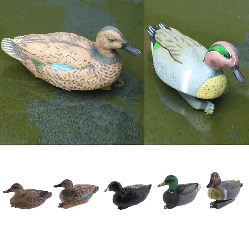 Leurre de canard flottant en plastique à 5 options - Répulsif à oiseaux et décoration de jardin