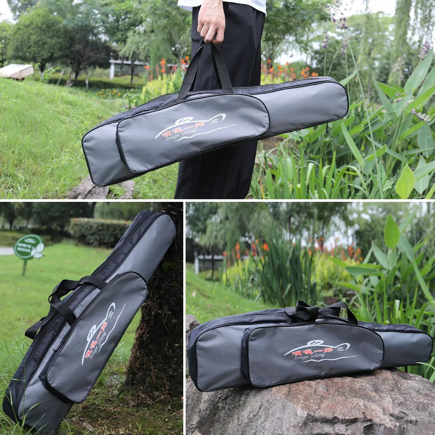 Sac de canne à pêche Sougayilang monocouche portable pour rangement d'équipement de pêche extérieur