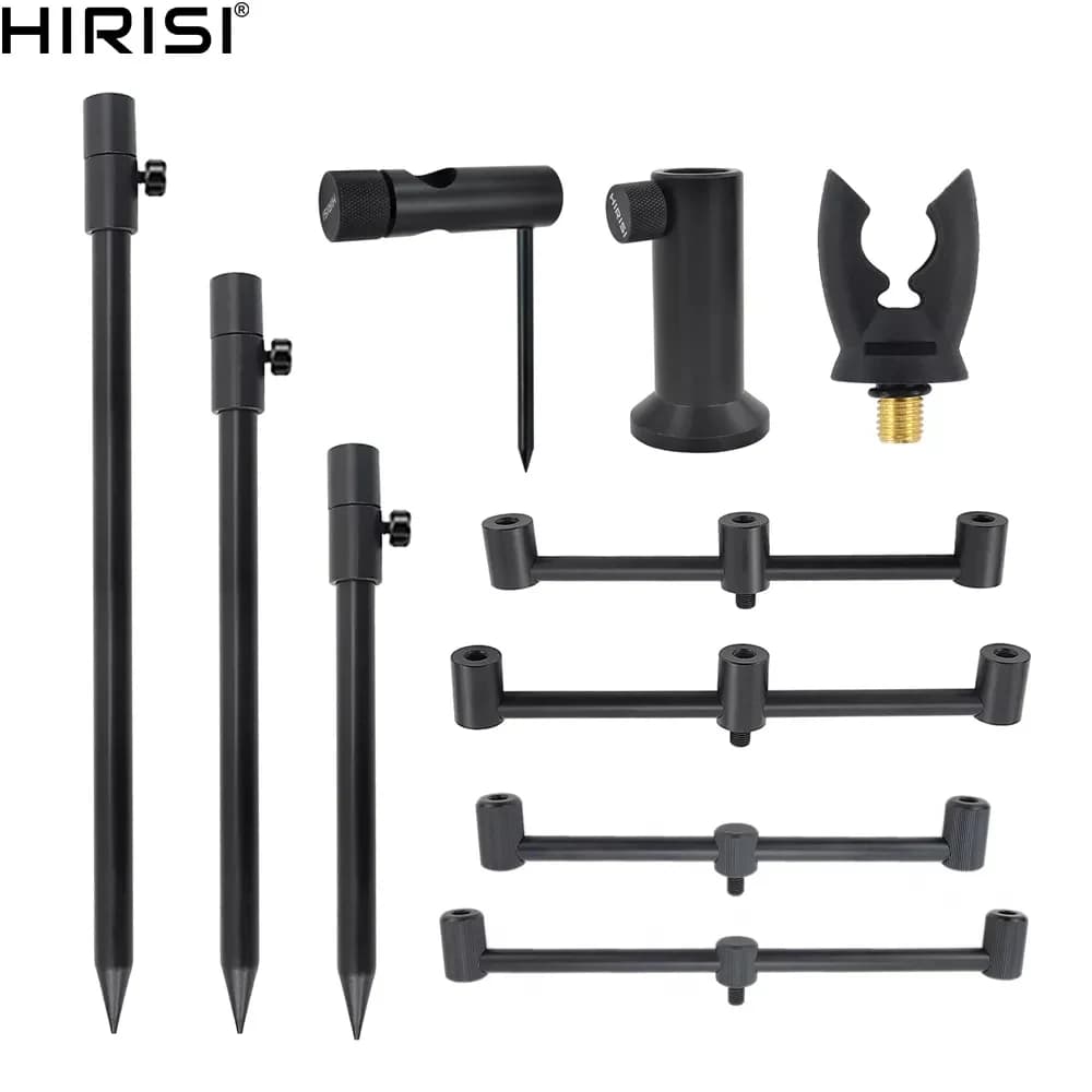 Support canne pêche carpe Hirisi rod pod avec bank stick et buzz bar - Porte cannes stable