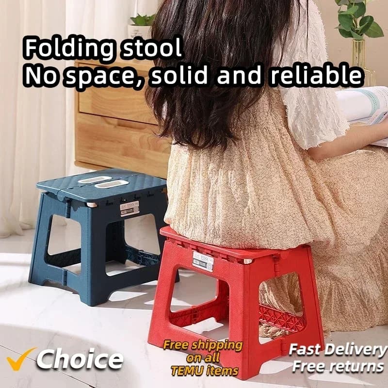 Tabouret pliant 2024 pour pêche - Siège plastique épais adulte enfant camping