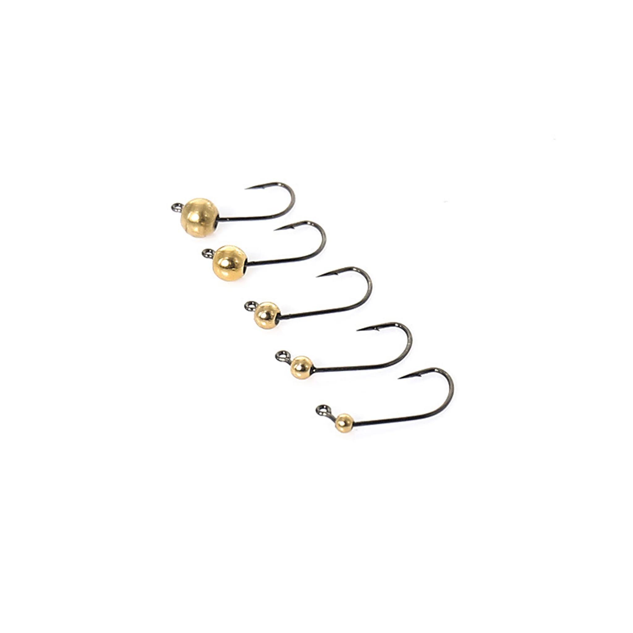 Lot de 5 hameçons jig micro 0.5g à 4g tête cuivre pour leurres souples et mini crankbait