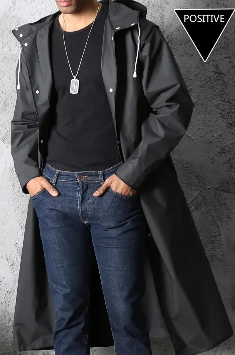 Imperméable longue pêche randonnée - Manteau pluie étanche homme femme capuche - Vêtement extérieur