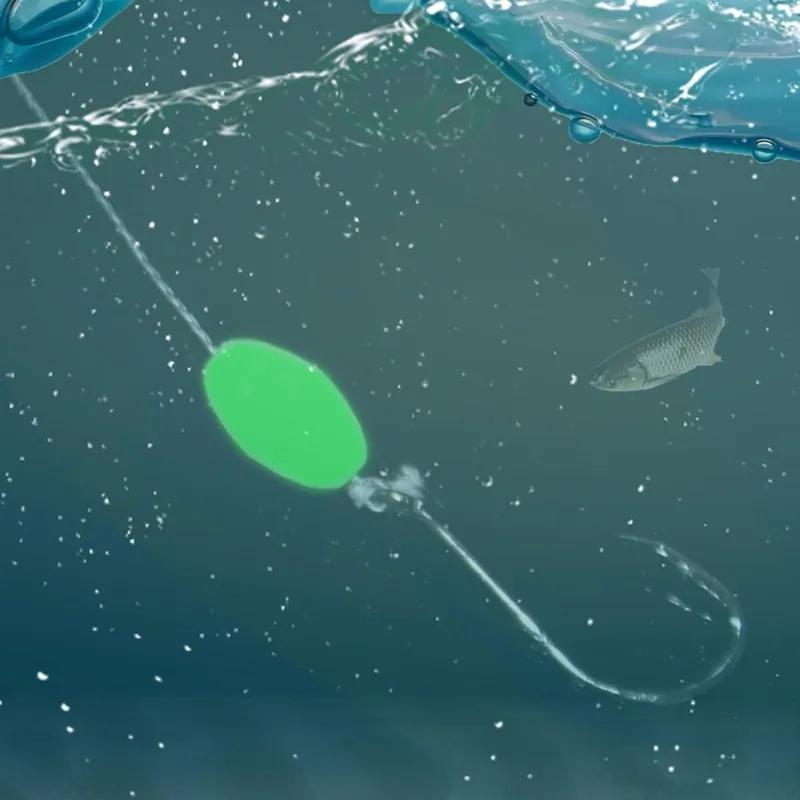 100 perles lumineuses ovales pour pêche nocturne - Billes flottantes appâts 4-8mm