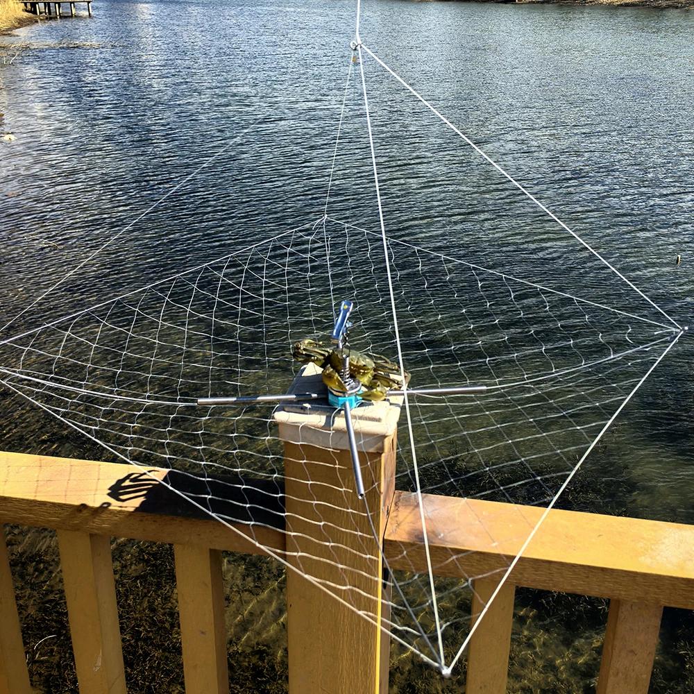 Cage à crabes anti-morsure 60cm avec filet élastique - Équipement professionnel pêche sous-marine