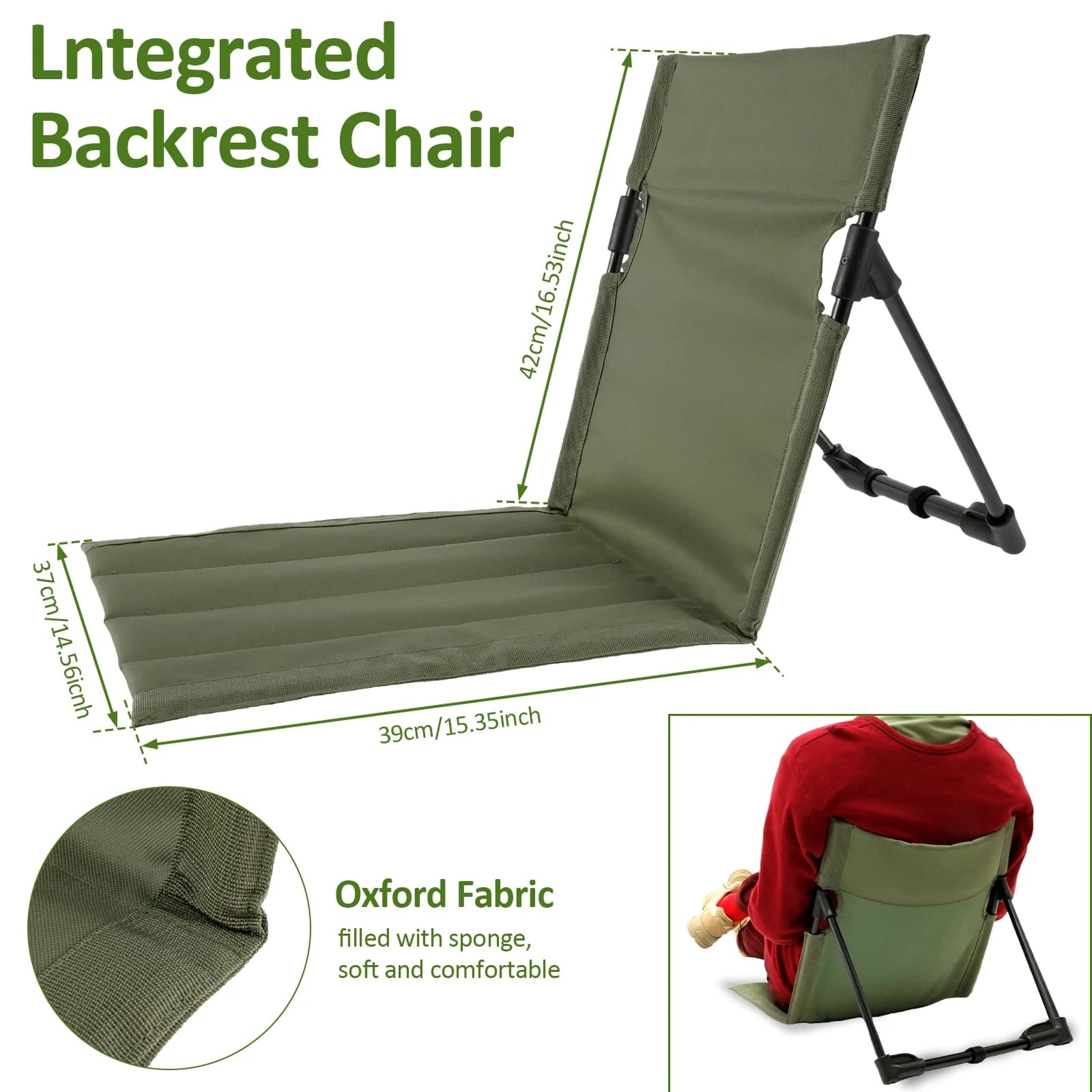 Chaise pliante camping paresseuse avec coussin dossier pêche barbecue plage pique-nique