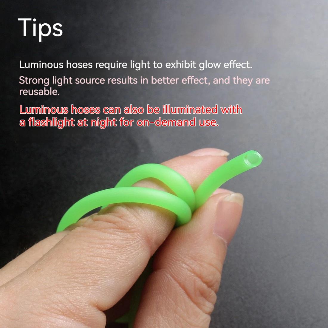 Gaine de pêche luminescente silicone anti-emmêlement 0.8 à 2mm pour pêche en mer et appâts