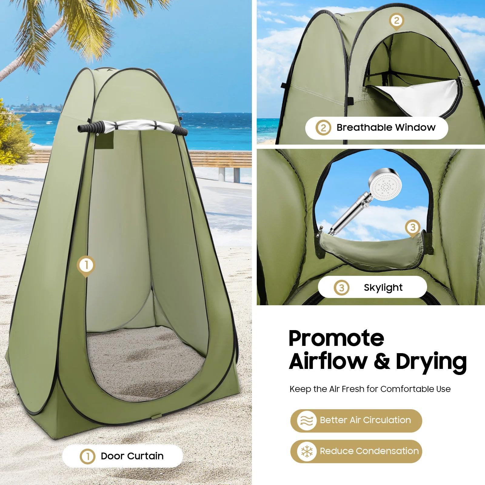 Toilette portable tente pêche imperméable - Abri intimité 1.2x1.2x1.9m pour camping