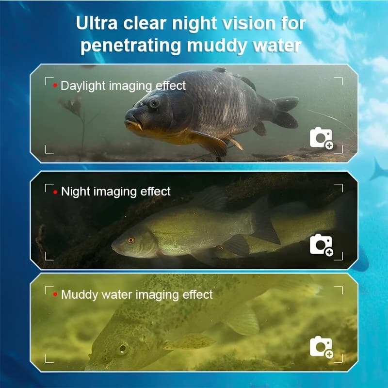 Détecteur poissons caméra sous-marine visuelle HD sonde vision nocturne ancre essentiels pêche