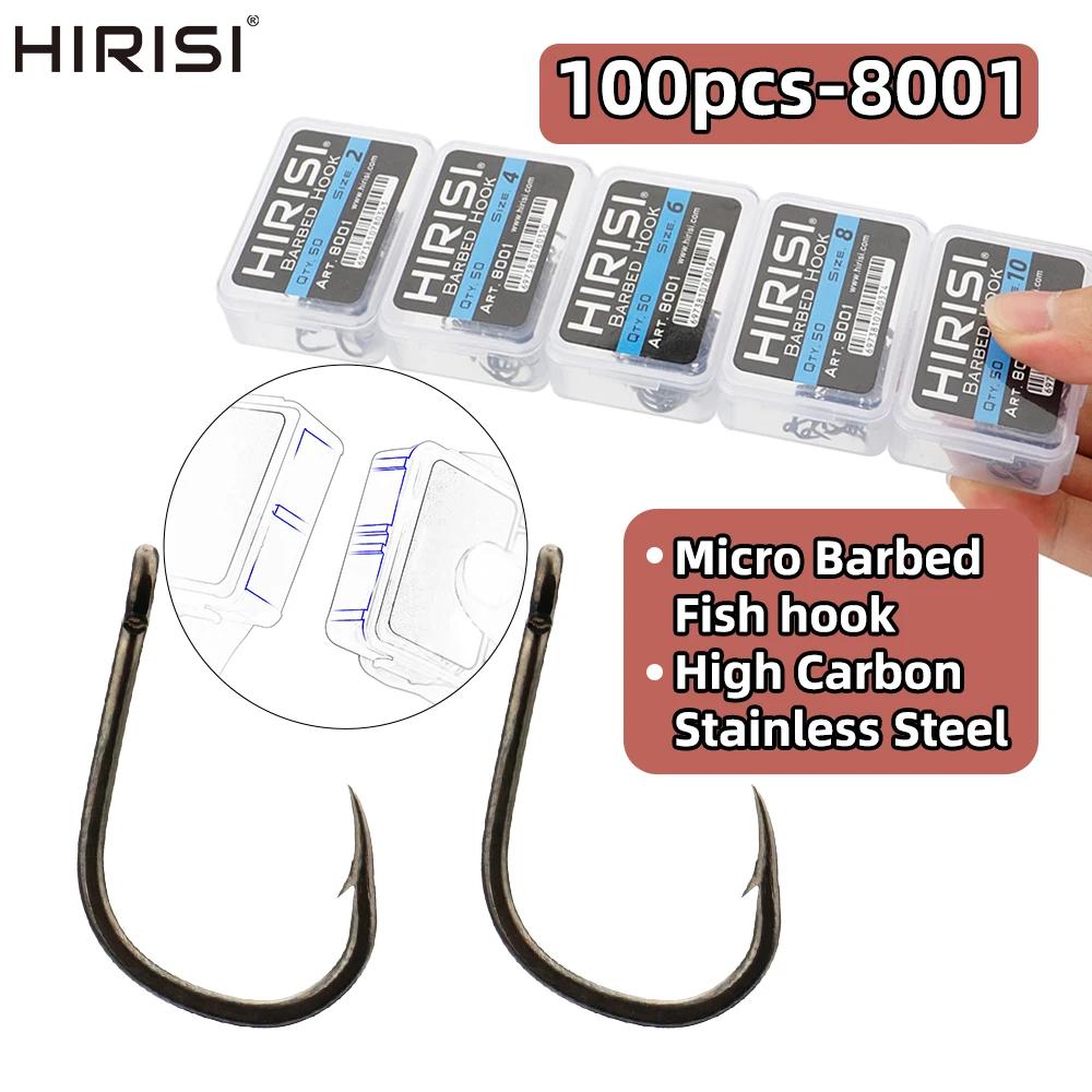 Hameçons de carpe Hirisi 50 pièces à ardillon et revêtement, acier haut carbone, fabrication japonaise