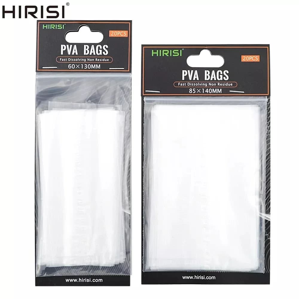 Sachets PVA pour la pêche à la carpe, lot de 20, tailles 60x130, 85x140 et 70x200