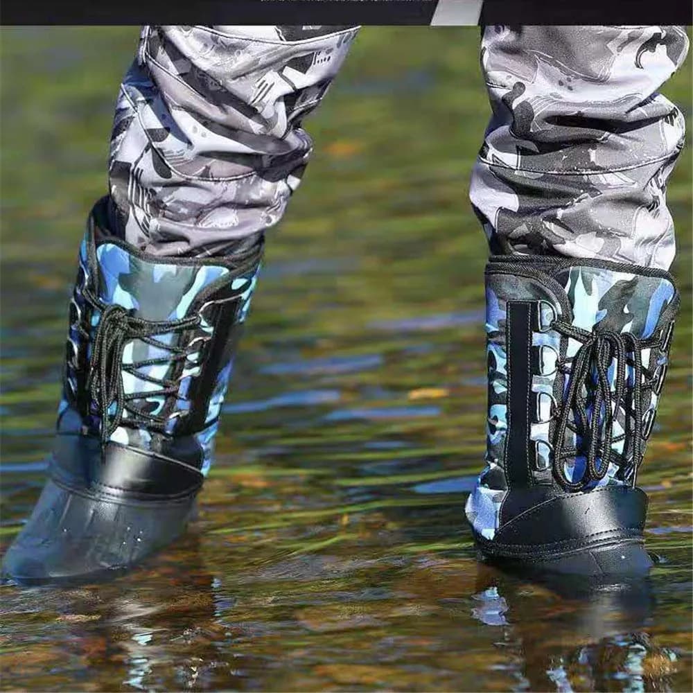 Bottes pêche à la mouche neige antidérapantes imperméables semelle caoutchouc crampons récif doublure amovible