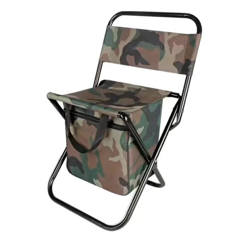 Sac-chaise pliable 3-en-1 camouflage pour pêche camping et glace portable