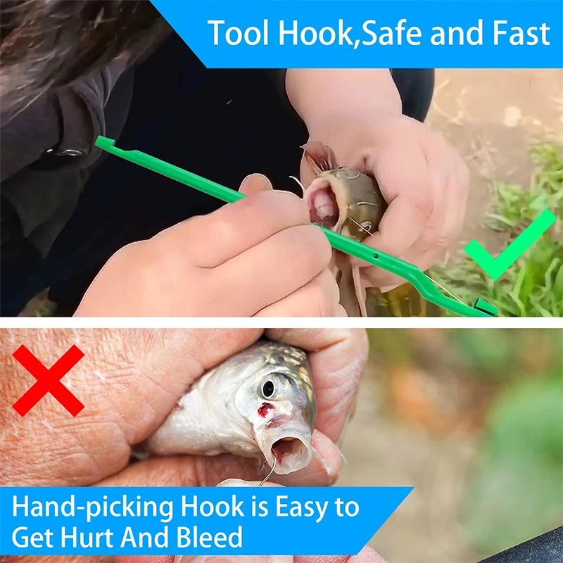 Dégorgeoir poisson 3 pièces plastique portable - outil extraction hameçons pêche accessoire décrochage sécurisé