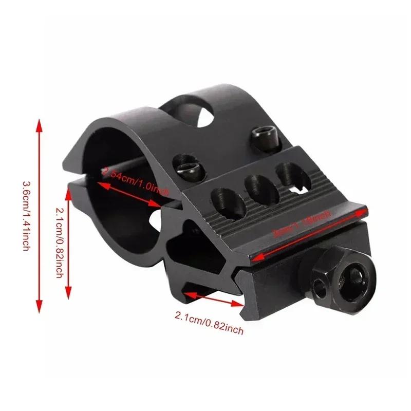 Support déporté lampe 25.4mm - Montage rapide 45° pour rail Picatinny, accessoire chasse tactique