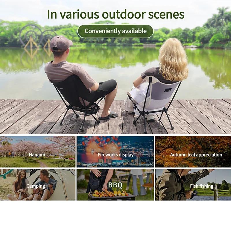 Chaise pliable extérieure DOTWISE mesh respirant, siège lune aluminium léger pour camping et pêche portable