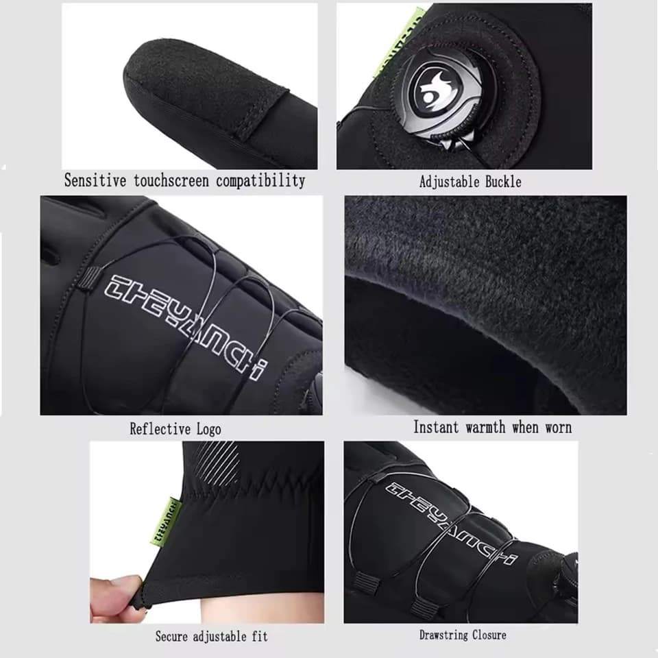 Gants ski vélo hiver homme femme - Gants épais étanches windproof touchscreen pour sports d'hiver
