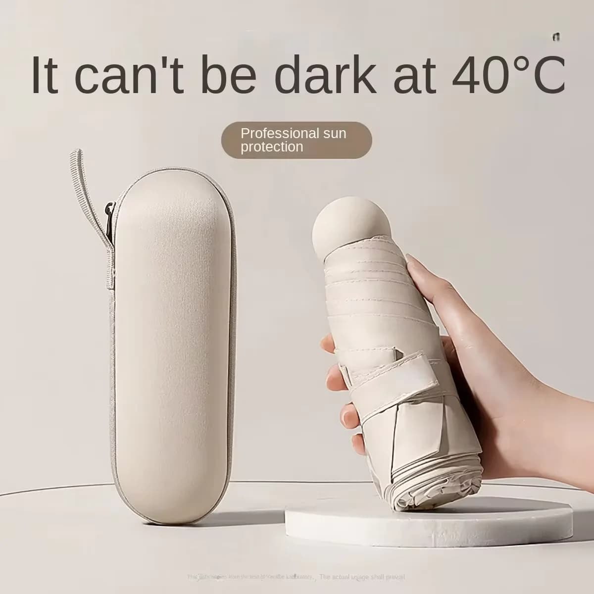 Parapluie pliable mini anti-UV avec boîtier - Double usage soleil et pluie portable