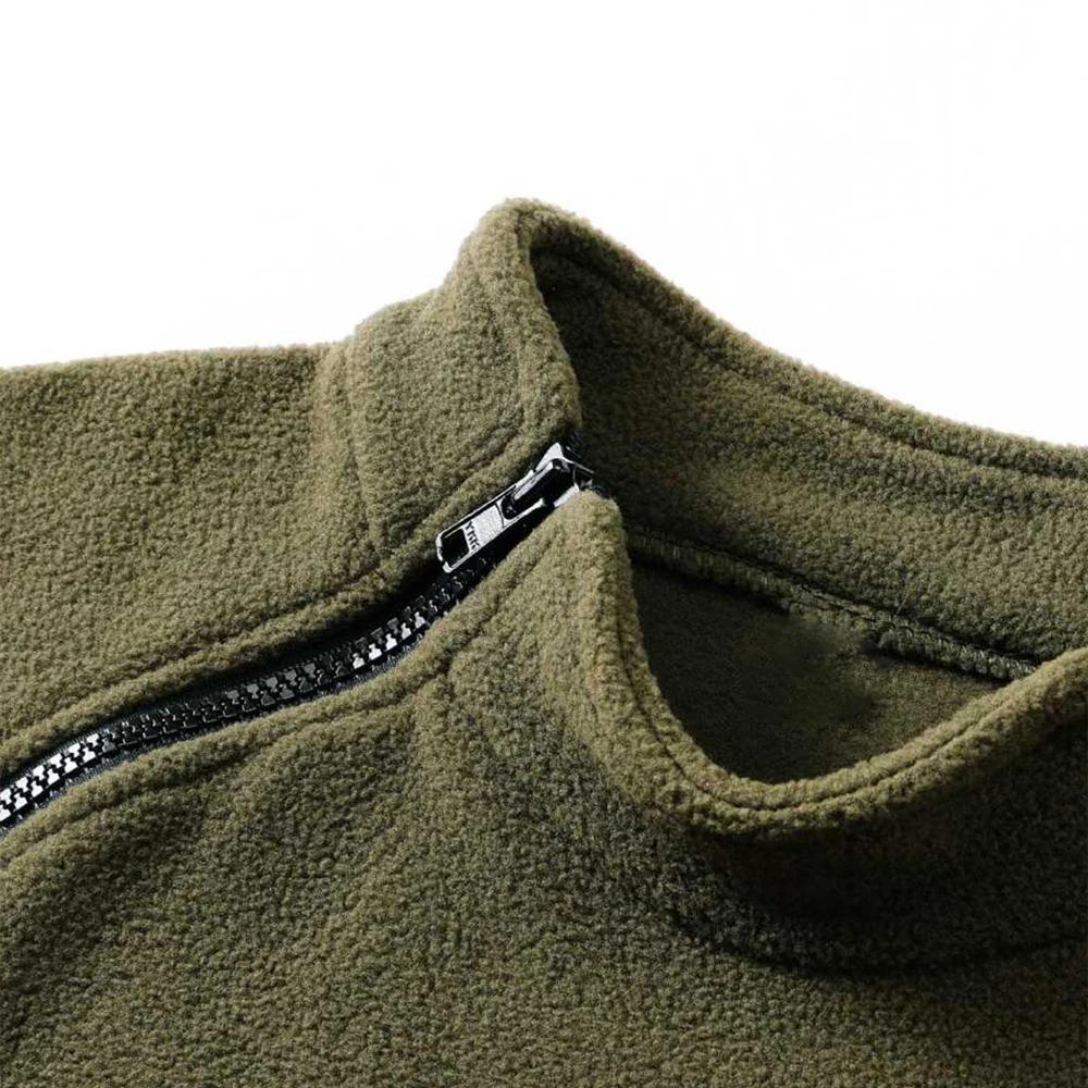 Pull polaire tactique pour pêche hivernale - Veste sport col montant épaisse coupe-vent