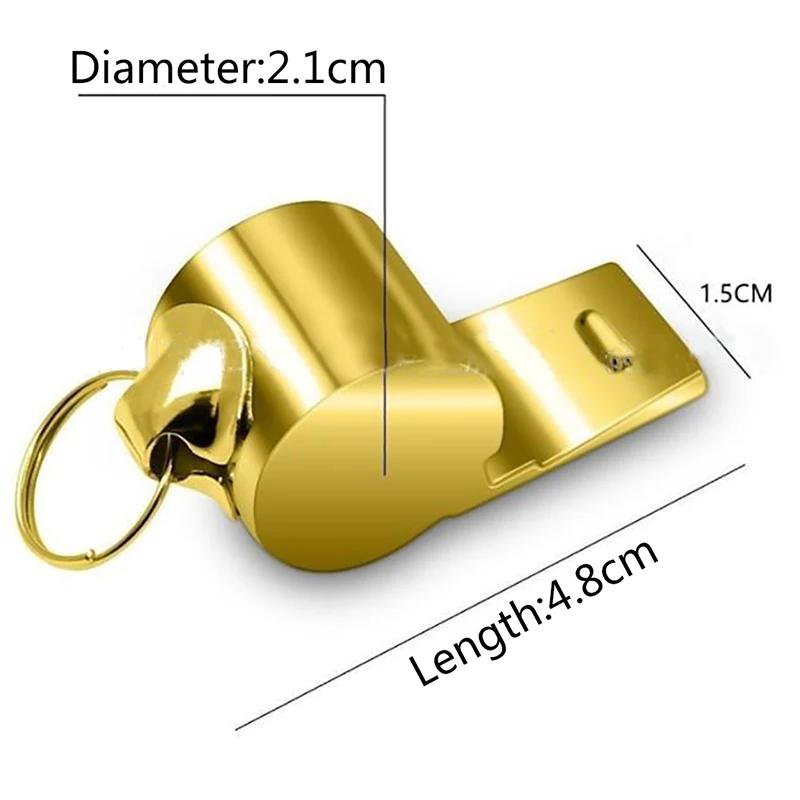 Sifflet de survie en acier inoxydable doré avec cordon pour pêche et activités outdoor - Accessoire sécurité