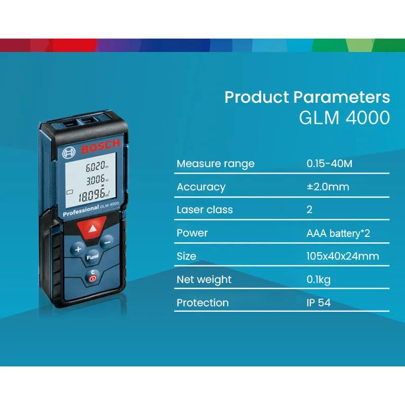 Télémètre laser Bosch GLM 4000 40mm haute précision 2mm - Instrument professionnel pour pêche