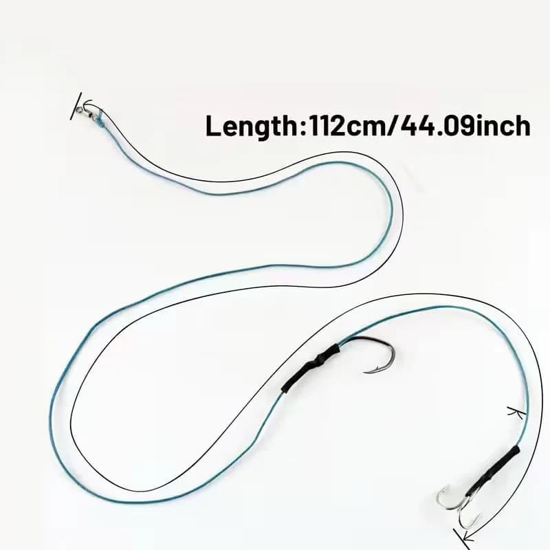 Kit rig pêche silure nocturne eau douce hameçons simple/triple avec alarme morsure et bas de ligne anti-dent